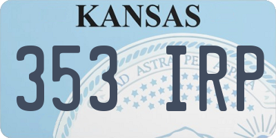 KS license plate 353IRP