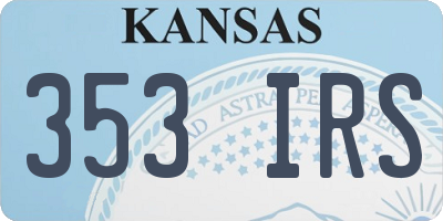 KS license plate 353IRS