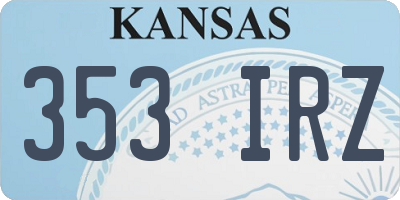 KS license plate 353IRZ