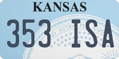 KS license plate 353ISA