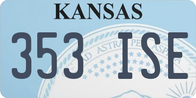 KS license plate 353ISE