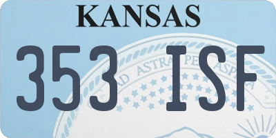 KS license plate 353ISF