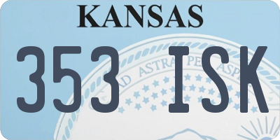 KS license plate 353ISK