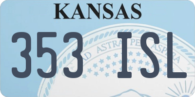 KS license plate 353ISL