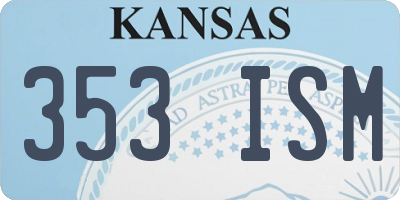 KS license plate 353ISM