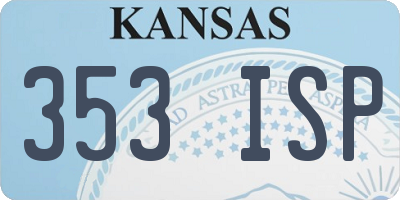 KS license plate 353ISP