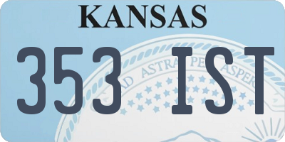 KS license plate 353IST