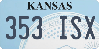 KS license plate 353ISX