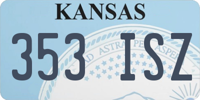 KS license plate 353ISZ