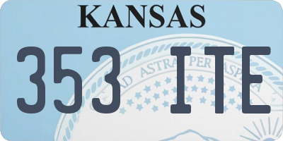 KS license plate 353ITE