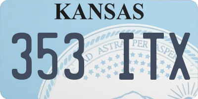 KS license plate 353ITX