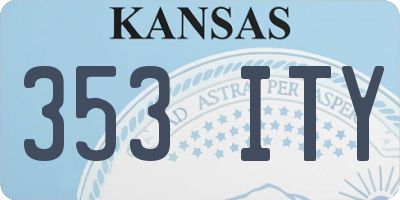 KS license plate 353ITY
