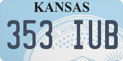 KS license plate 353IUB