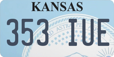 KS license plate 353IUE
