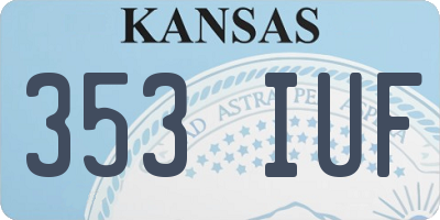 KS license plate 353IUF