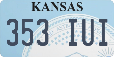 KS license plate 353IUI