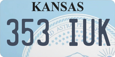 KS license plate 353IUK