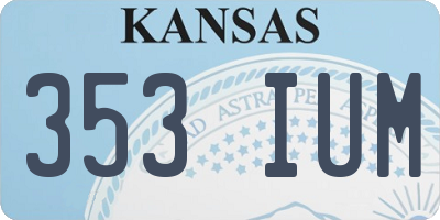 KS license plate 353IUM