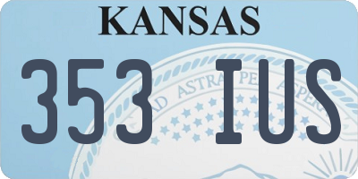 KS license plate 353IUS