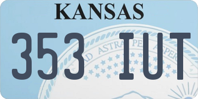 KS license plate 353IUT