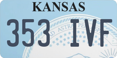 KS license plate 353IVF