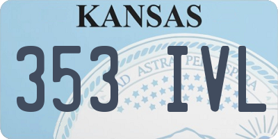 KS license plate 353IVL
