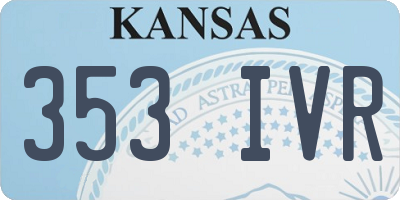 KS license plate 353IVR