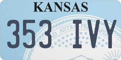 KS license plate 353IVY