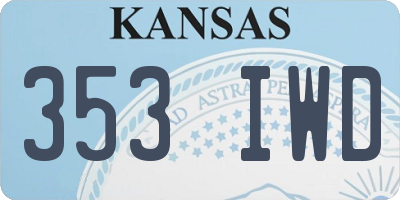 KS license plate 353IWD