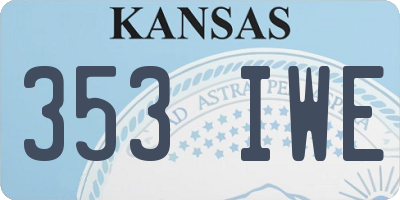 KS license plate 353IWE