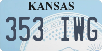 KS license plate 353IWG