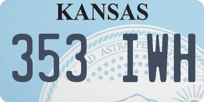 KS license plate 353IWH
