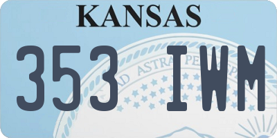 KS license plate 353IWM