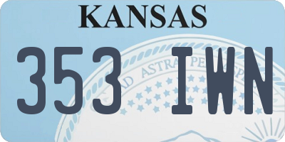 KS license plate 353IWN
