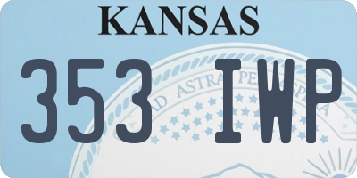 KS license plate 353IWP