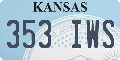 KS license plate 353IWS