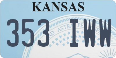 KS license plate 353IWW