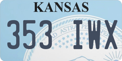 KS license plate 353IWX