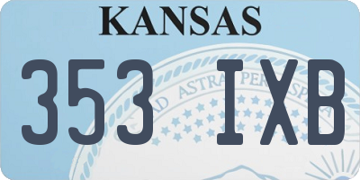 KS license plate 353IXB