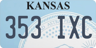 KS license plate 353IXC