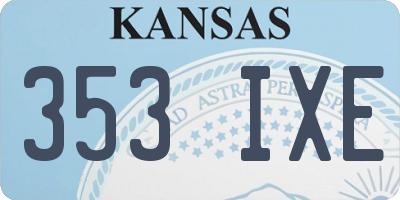 KS license plate 353IXE