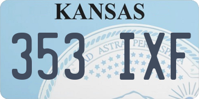 KS license plate 353IXF