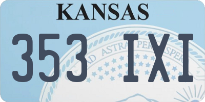 KS license plate 353IXI