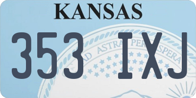 KS license plate 353IXJ