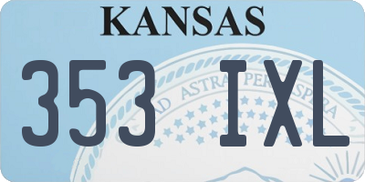 KS license plate 353IXL