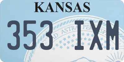 KS license plate 353IXM