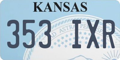 KS license plate 353IXR