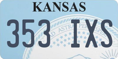KS license plate 353IXS