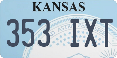 KS license plate 353IXT