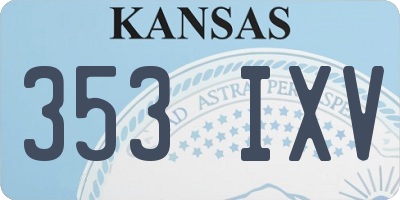 KS license plate 353IXV